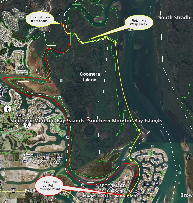 Coomera River Paddle: Paradise Point, Queensland, Australia - Map, Guide